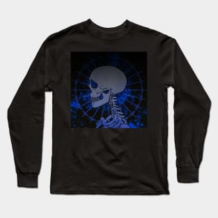 (Blue) Skeleton Side-Profile Long Sleeve T-Shirt